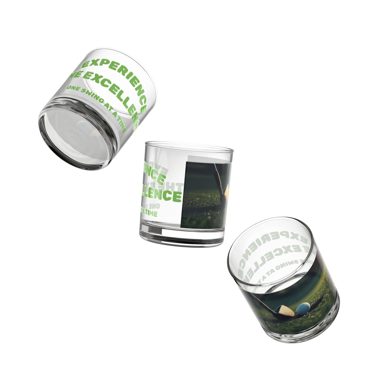 10oz Rocks Glass - Experience the Excellence, Golf Gifts, Sports Bar Decor, Unique Drinks Glass, Ideal Gift - SJM Print Store
