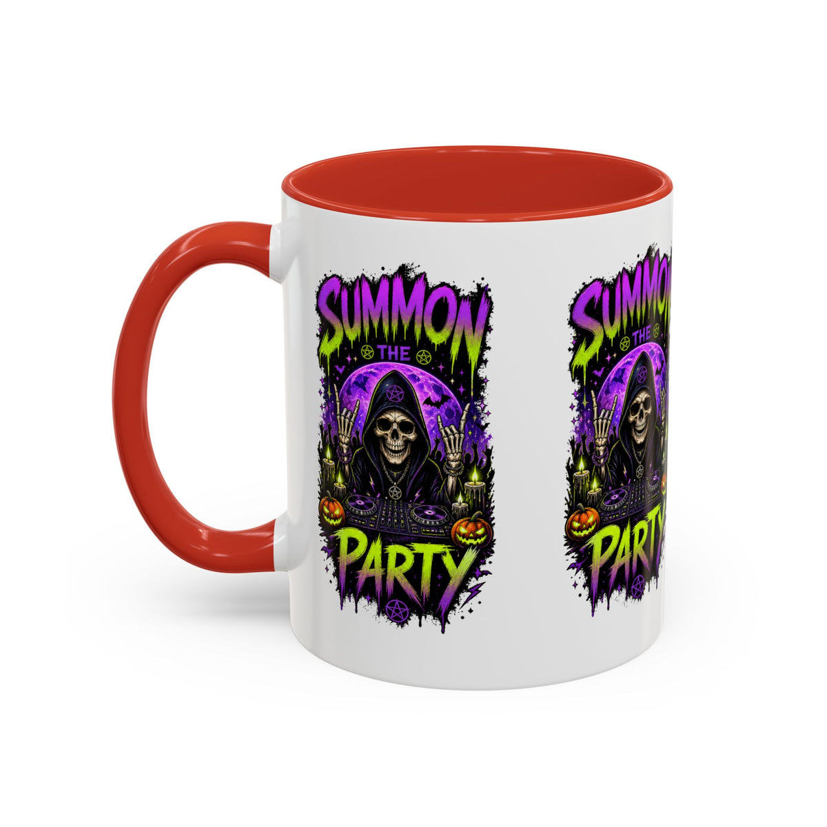 Summon the Party Halloween Accent Mug – Skeleton DJ Mug