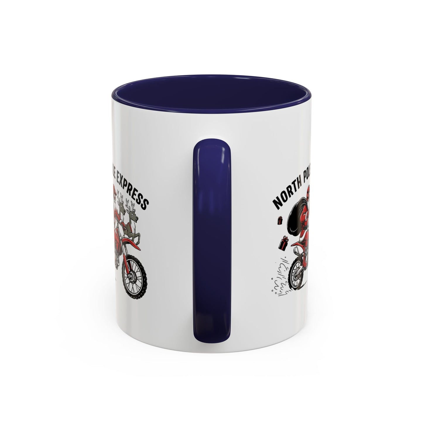 North Pole Express Motocross Santa Christmas Accent Mug