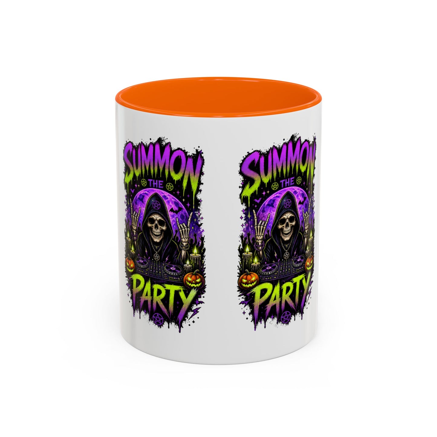 Summon the Party Halloween Accent Mug – Skeleton DJ Mug