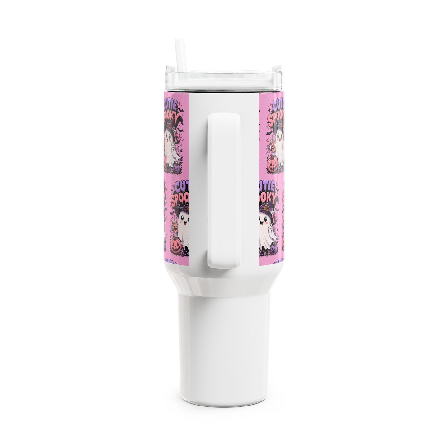 Cutie Spooky 40oz Insulated Tumbler with Straw – Halloween Ghost Travel Mug