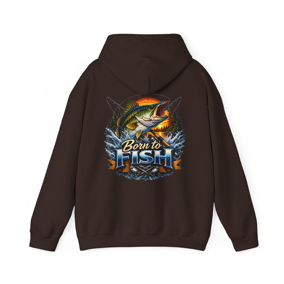 Born to Fish Back Print Hoodie – Fishing Graphic Hoodie