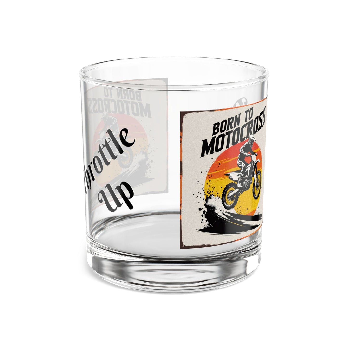 Motocross Rocks Glass - (Whiskey) Throttle Up Design