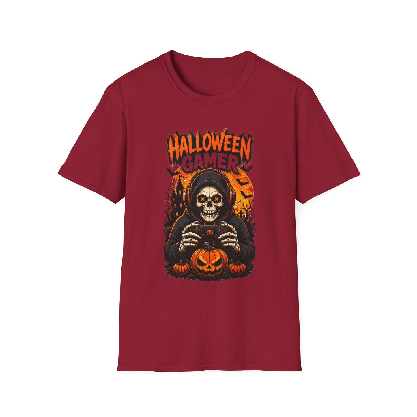 Halloween Gamer T-Shirt – Skull Gaming Halloween Tee