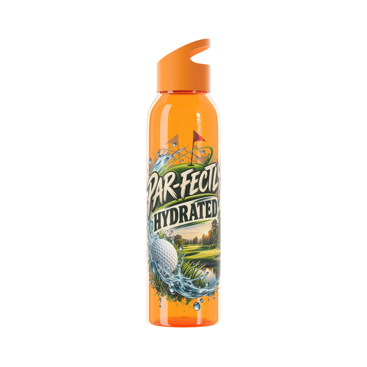 Bouteille d'eau de golf parfaitement hydratée Motif scène de golf dans une gamme de couleurs