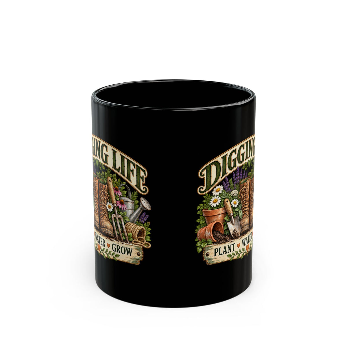 Digging Life Pflanze Wasser Wachsen Schwarze Tasse