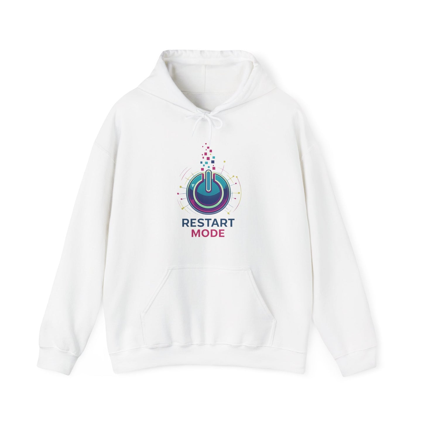 Restart Mode Hoodie | Unisex Graphic Hoodie | Positive Lifestyle Hoodie | Tech Inspired Sweatshirt | Everyday Comfort