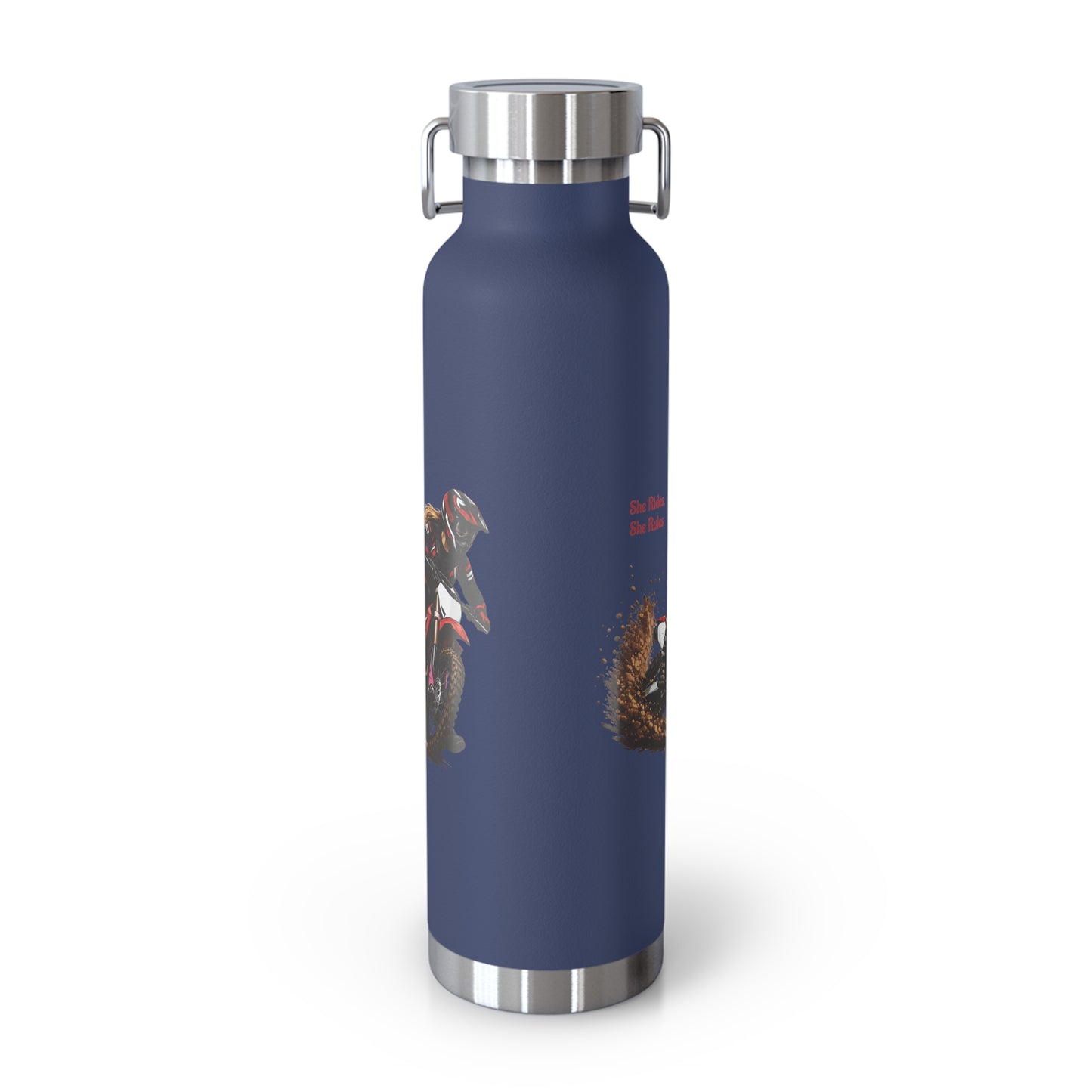 She Rides She Rules Motocross Insulated Flask