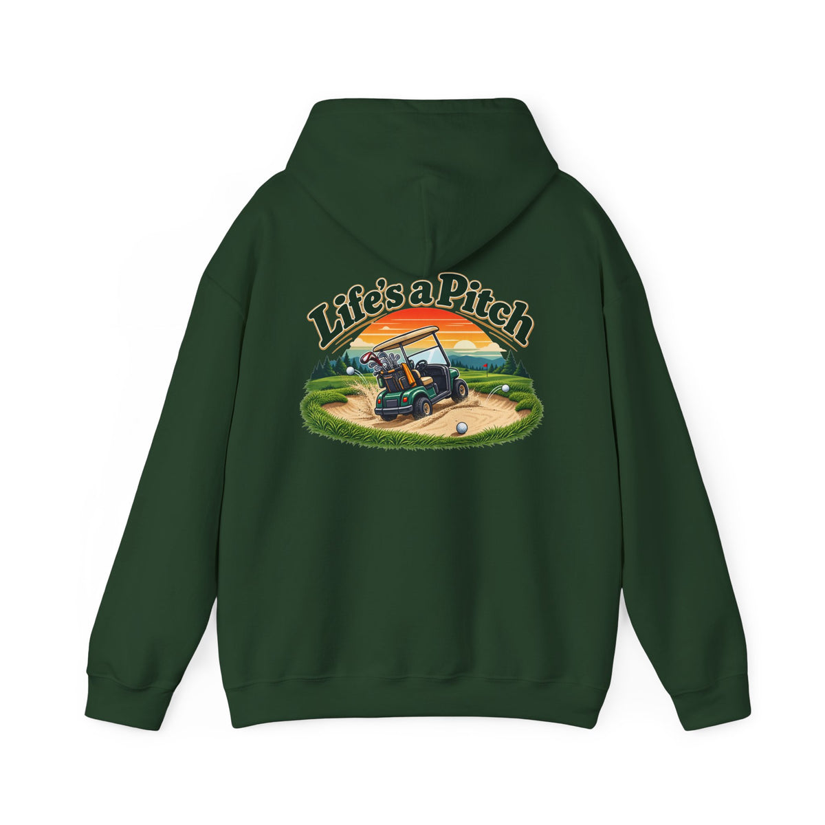 Life’s a Pitch Golf Hoodie – Golfer Back Print Hoodie