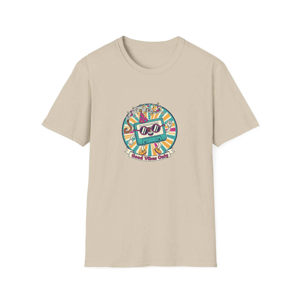 Retro Good Vibes Only T-Shirt | Colourful Retro Cassette Graphic Tee | 80s & 90s Inspired Unisex T-Shirt