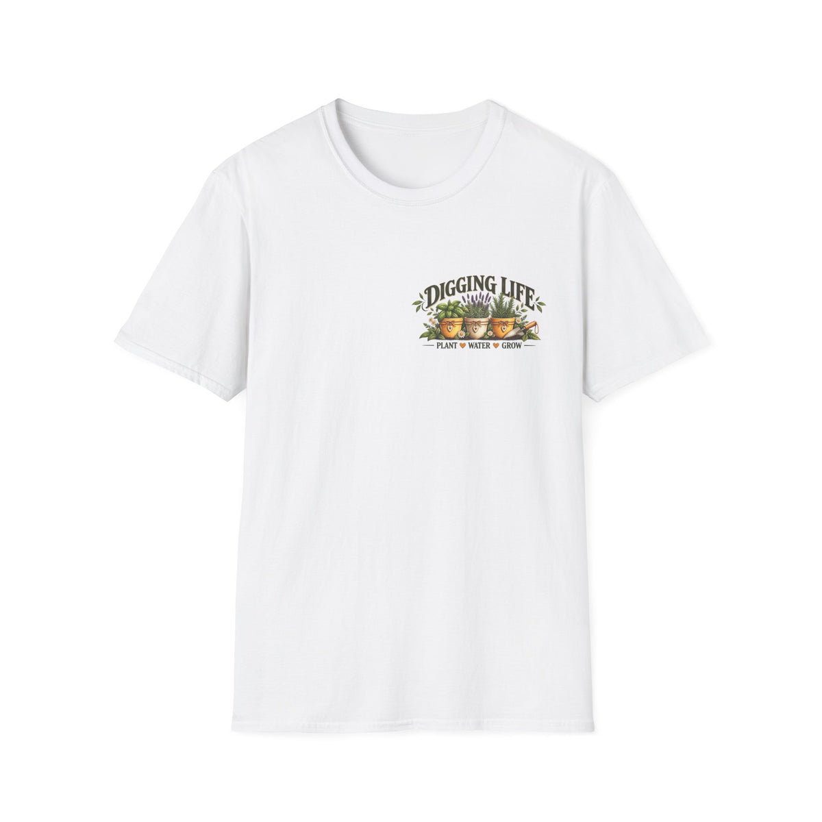 Digging Life Minimal Garden – Left Chest Print T-Shirt