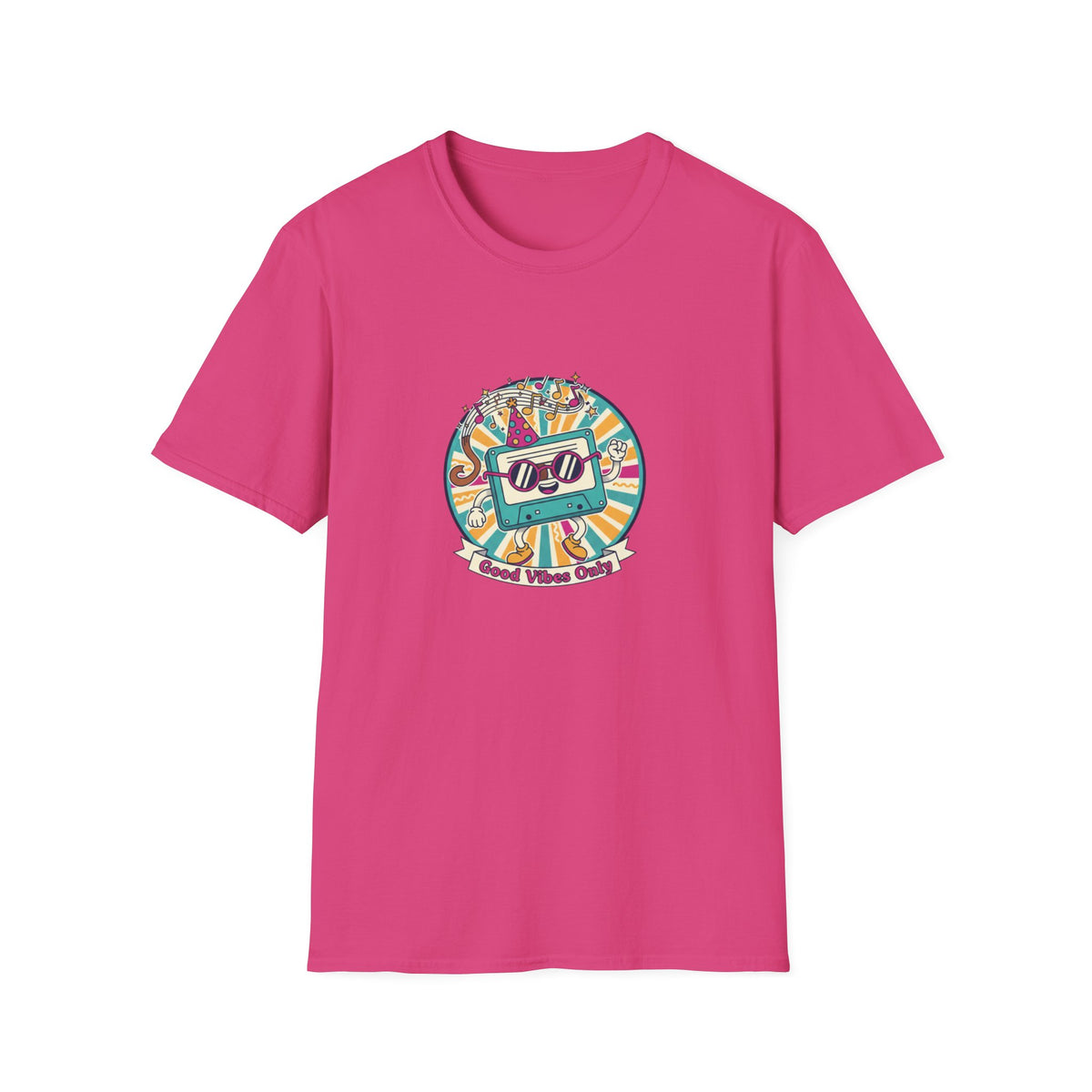 Retro Good Vibes Only T-Shirt | Colourful Retro Cassette Graphic Tee | 80s & 90s Inspired Unisex T-Shirt