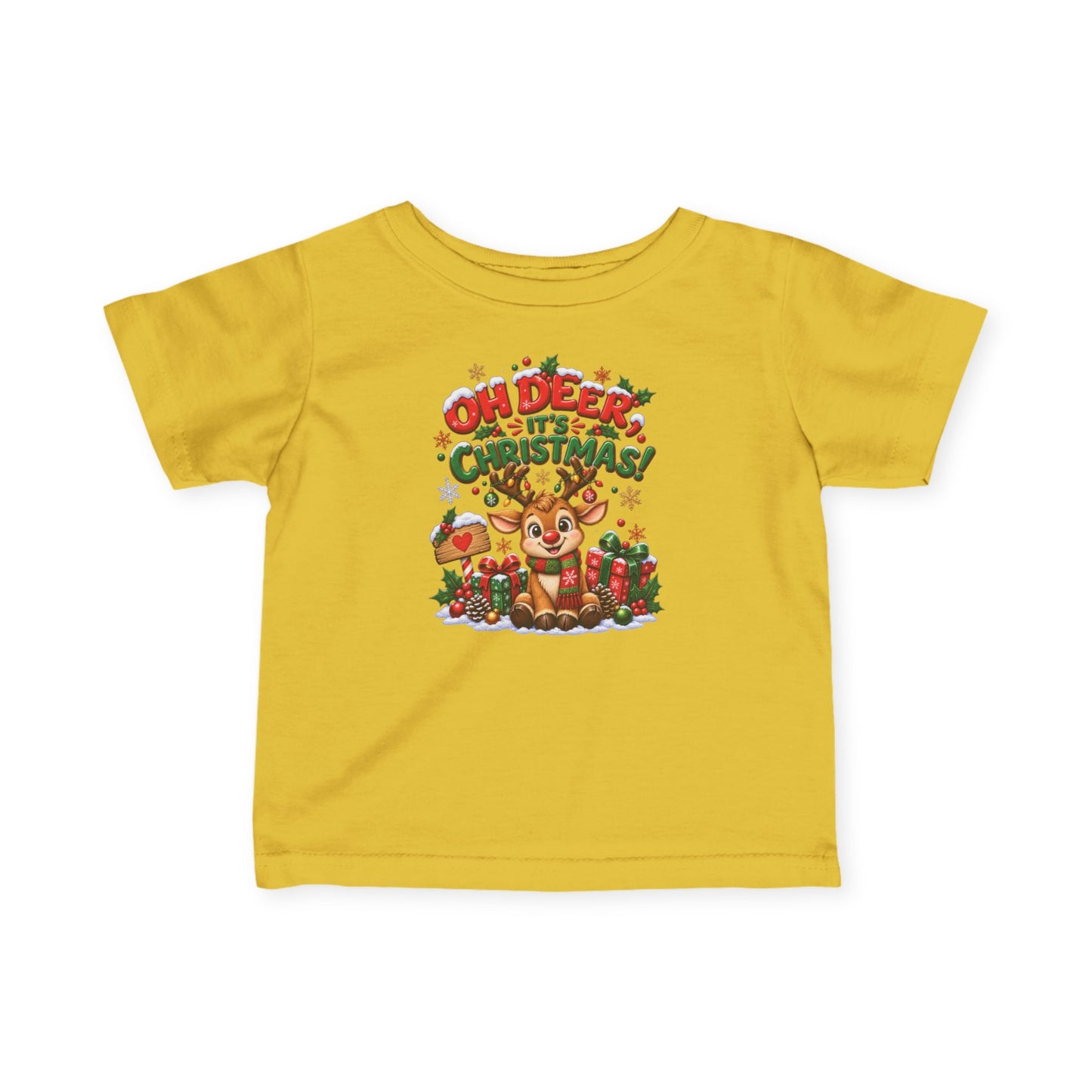 Oh Deer, It’s Christmas! Infant Christmas T-Shirt – Reindeer Tee
