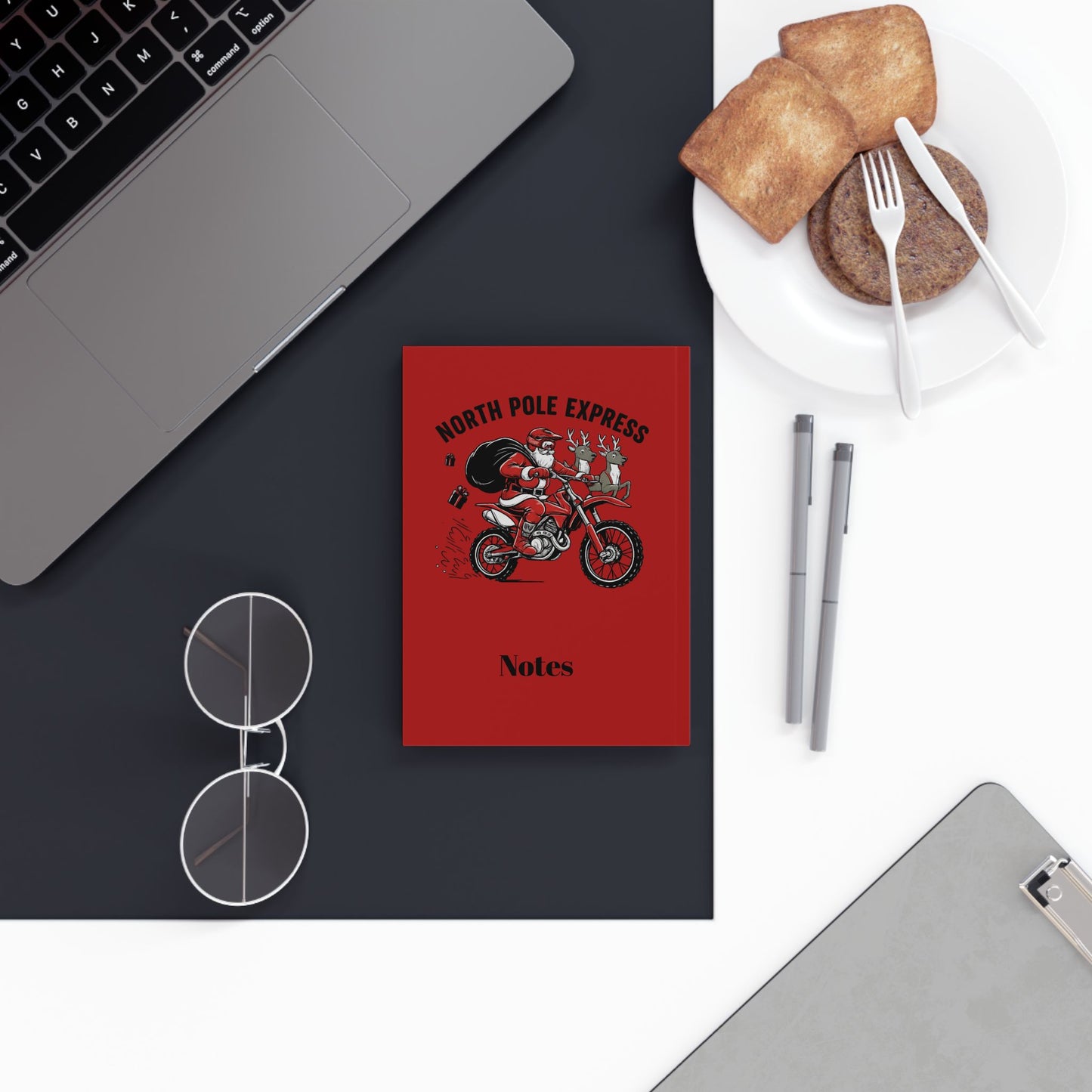 North Pole Express Motocross Christmas Notebook