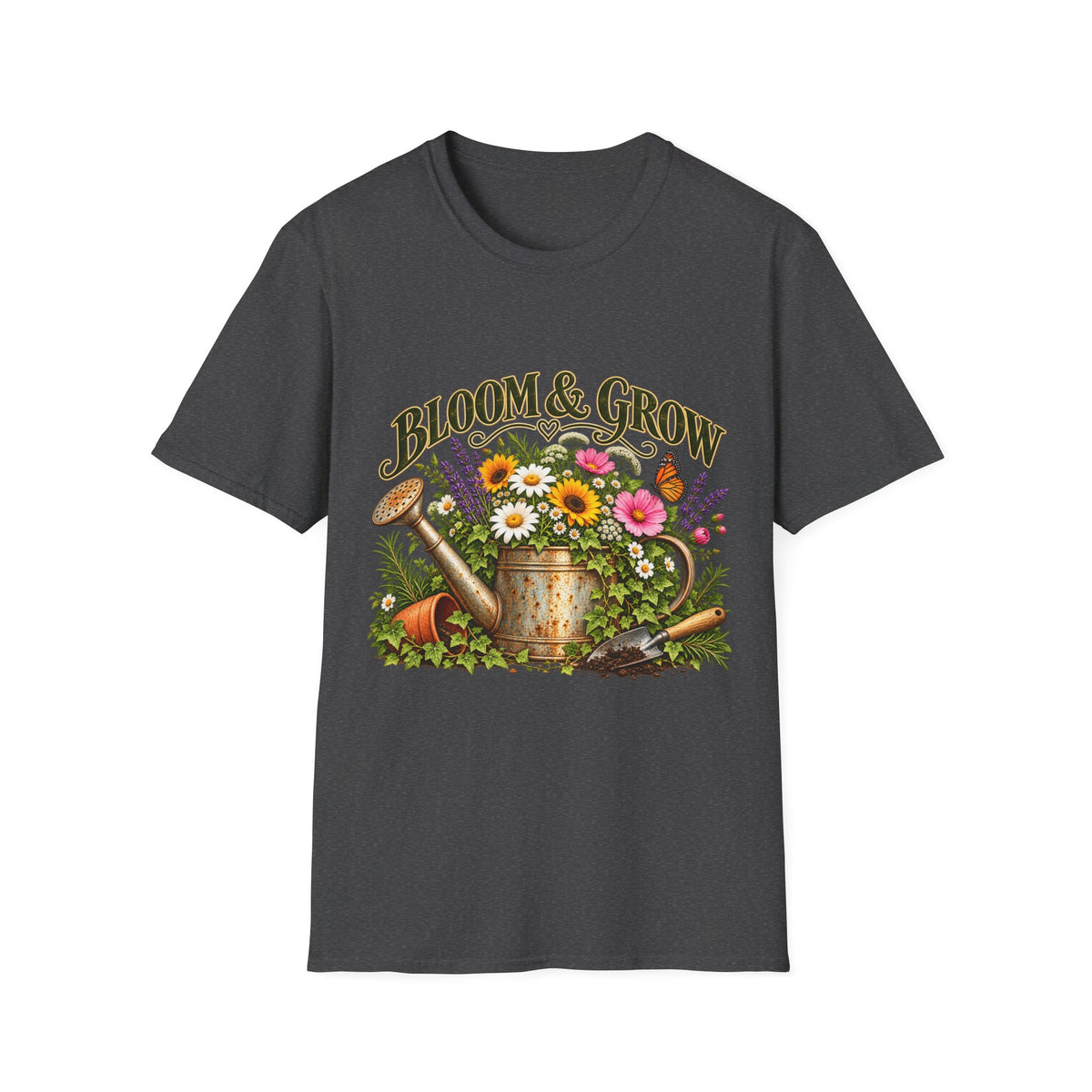 Bloom & Grow Vintage Garden – Front Print T-Shirt