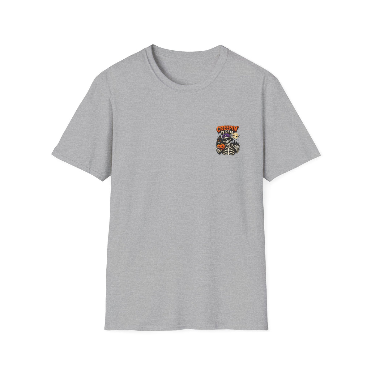 Creepin’ It Real Halloween T-Shirt – Skeleton Graphic Tee