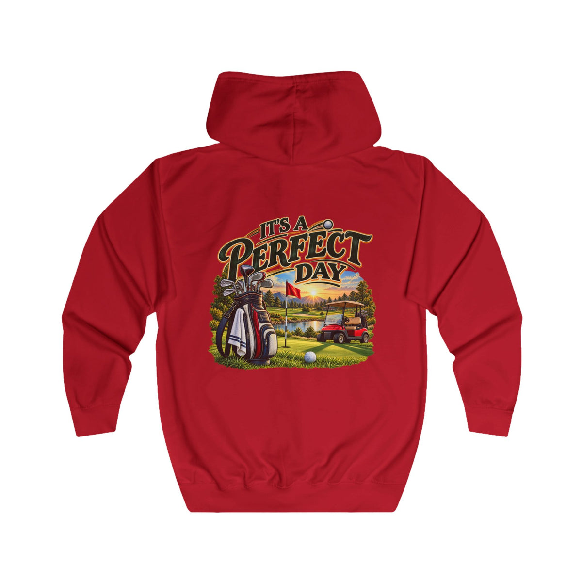 Sweat à capuche zippé graphique de golf « Perfect Day »