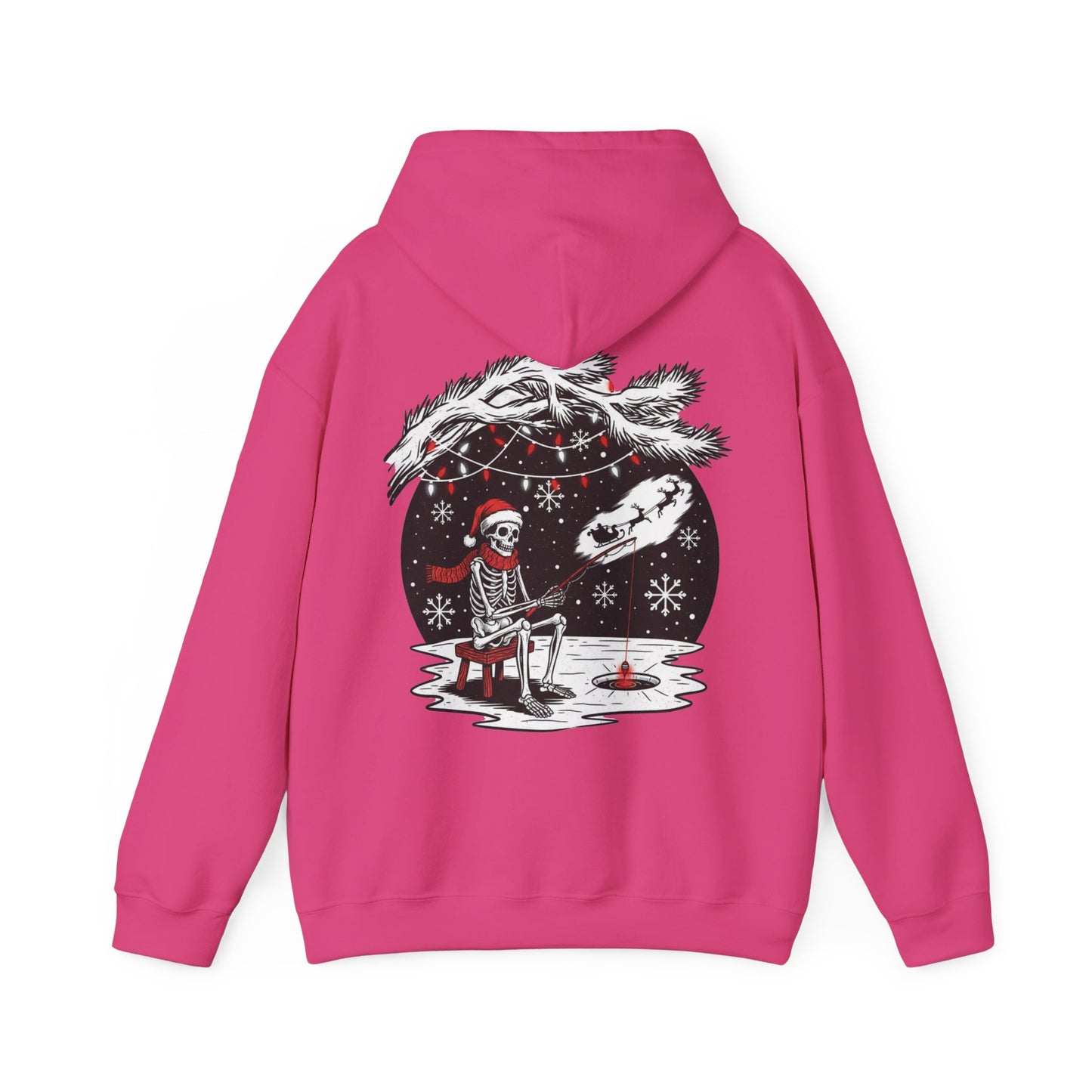 Merry Fishing Christmas Hoodie – Skeleton Fisherman Festive Hoodie