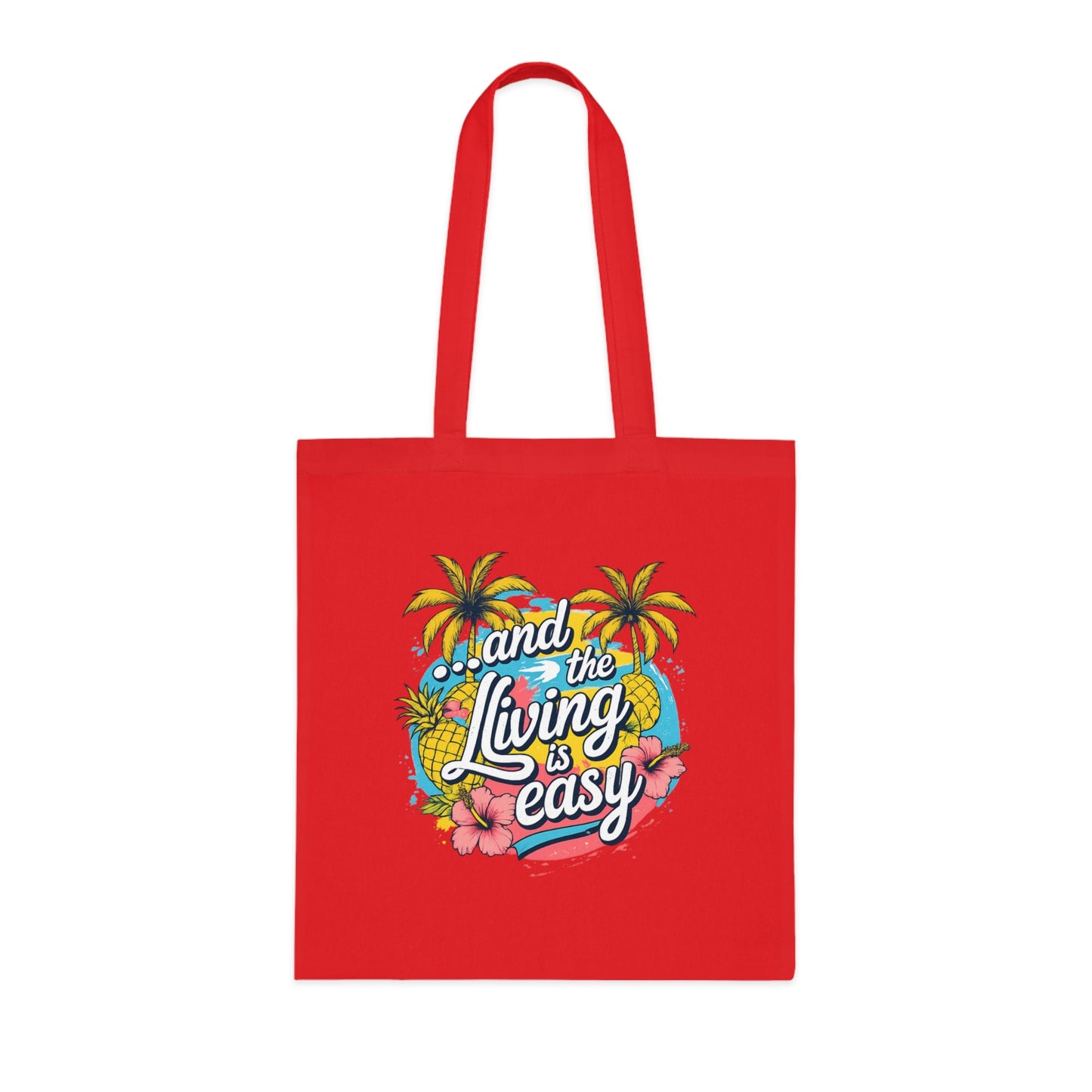 Easy Living Co. "...and the Living is Easy" Double-Sided Tote Bag | Tropical Cotton Shopper