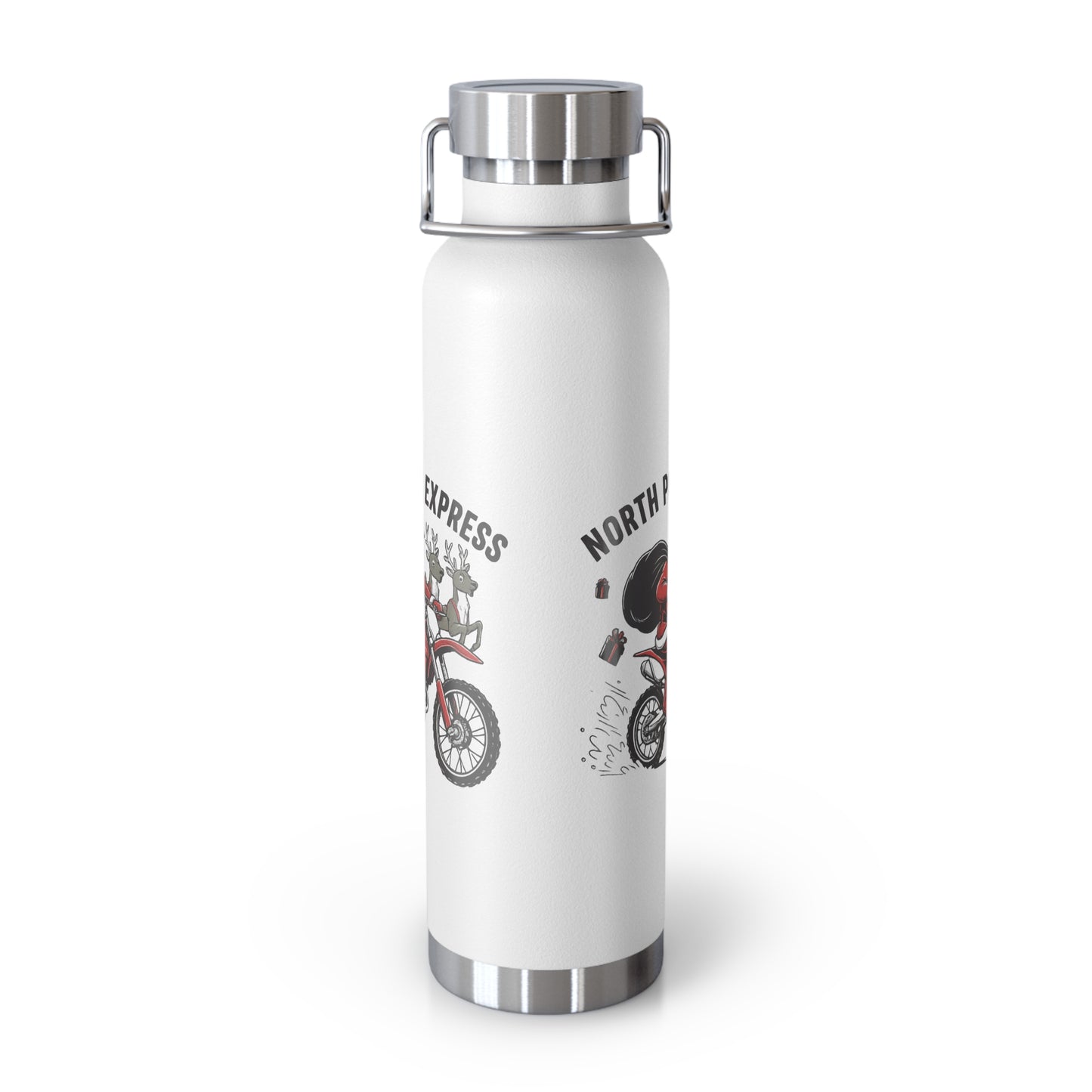 North Pole Express Motocross Christmas Insulated Flask