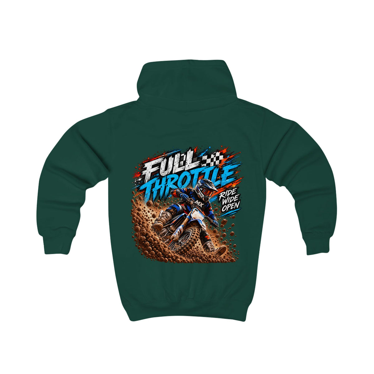 Full Throttle Youth Hoodie – Kids Motocross Dirt Bike Hoodie
