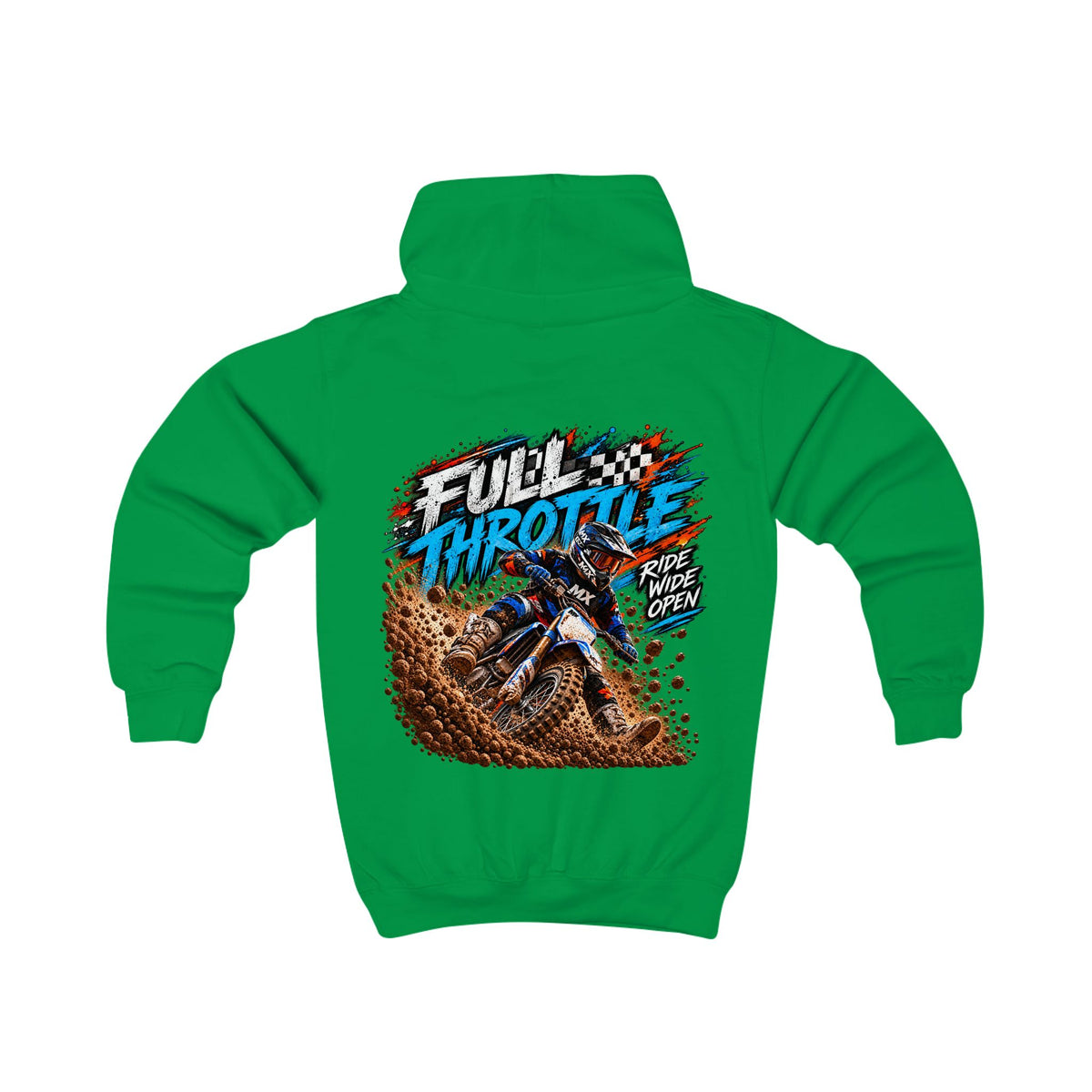 Full Throttle Youth Hoodie – Kids Motocross Dirt Bike Hoodie