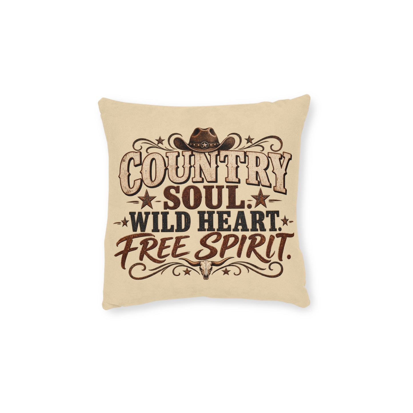 Country Soul Wild Heart Free Spirit Cushion – Western Country Pillow