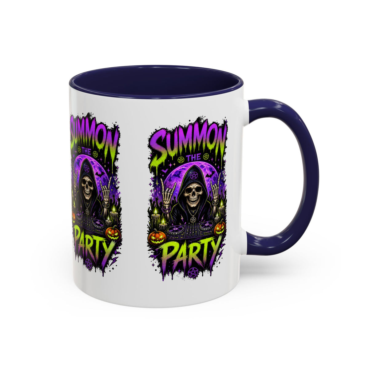 Summon the Party Halloween Accent Mug – Skeleton DJ Mug