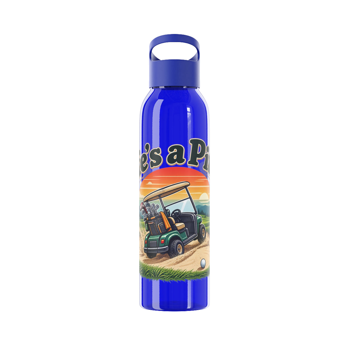 Life’s a Pitch Golf Water Bottle – Golf Cart Design