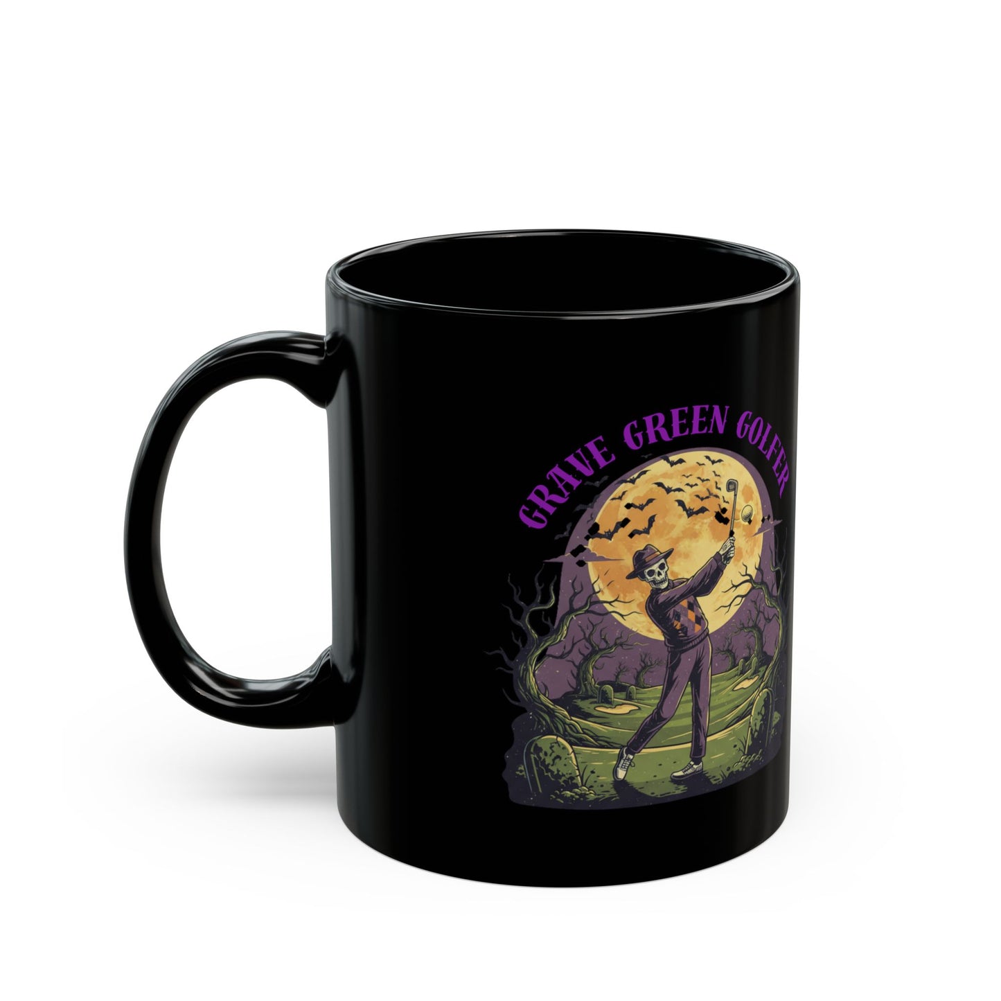 Halloween Golfer schwarze Tasse