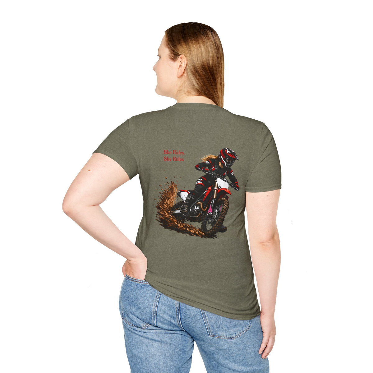 She Rides, She Rules Dirt Bike T-Shirt