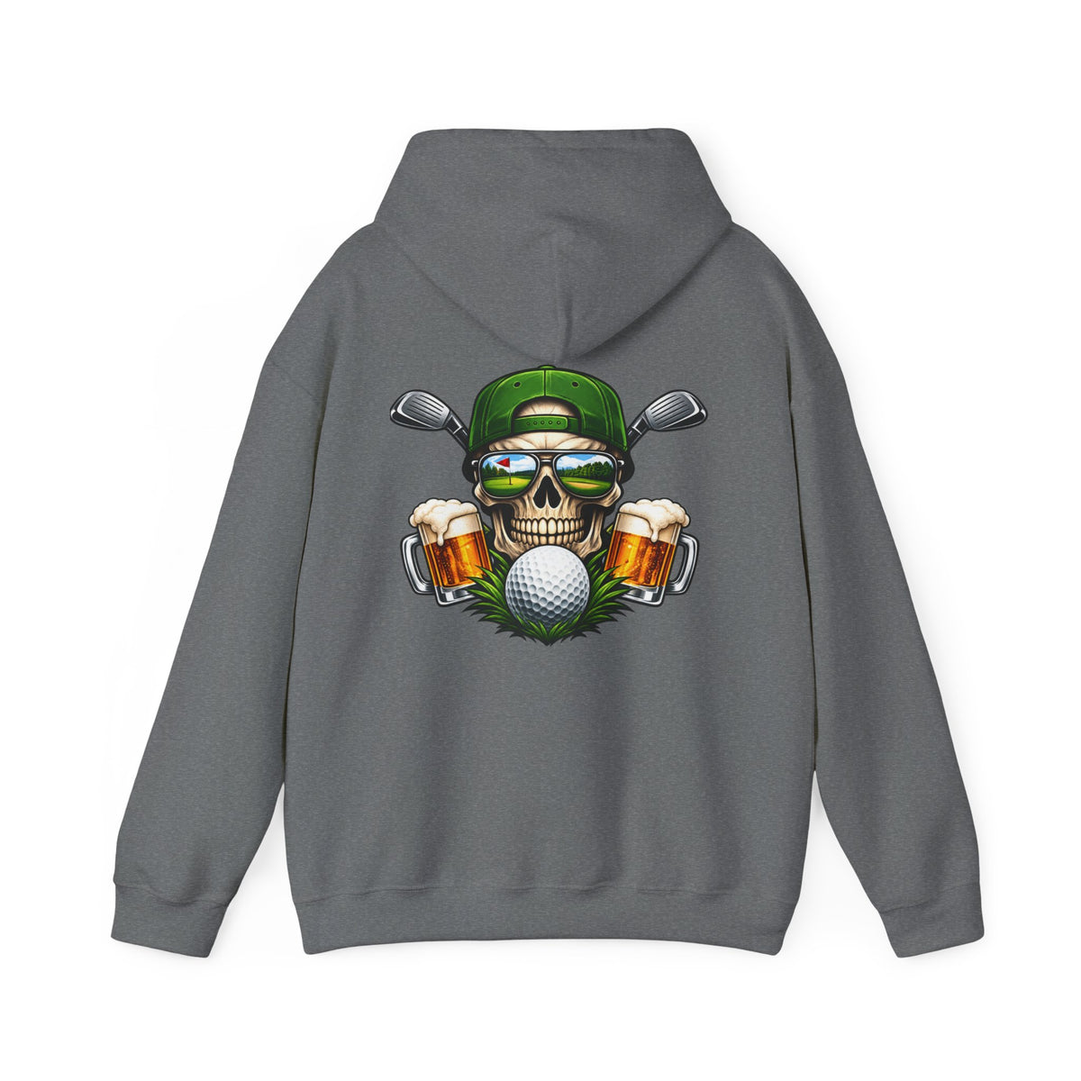 Golf Skull Kapuzenpullover Bier, Schläger & Ball Grafik Pullover