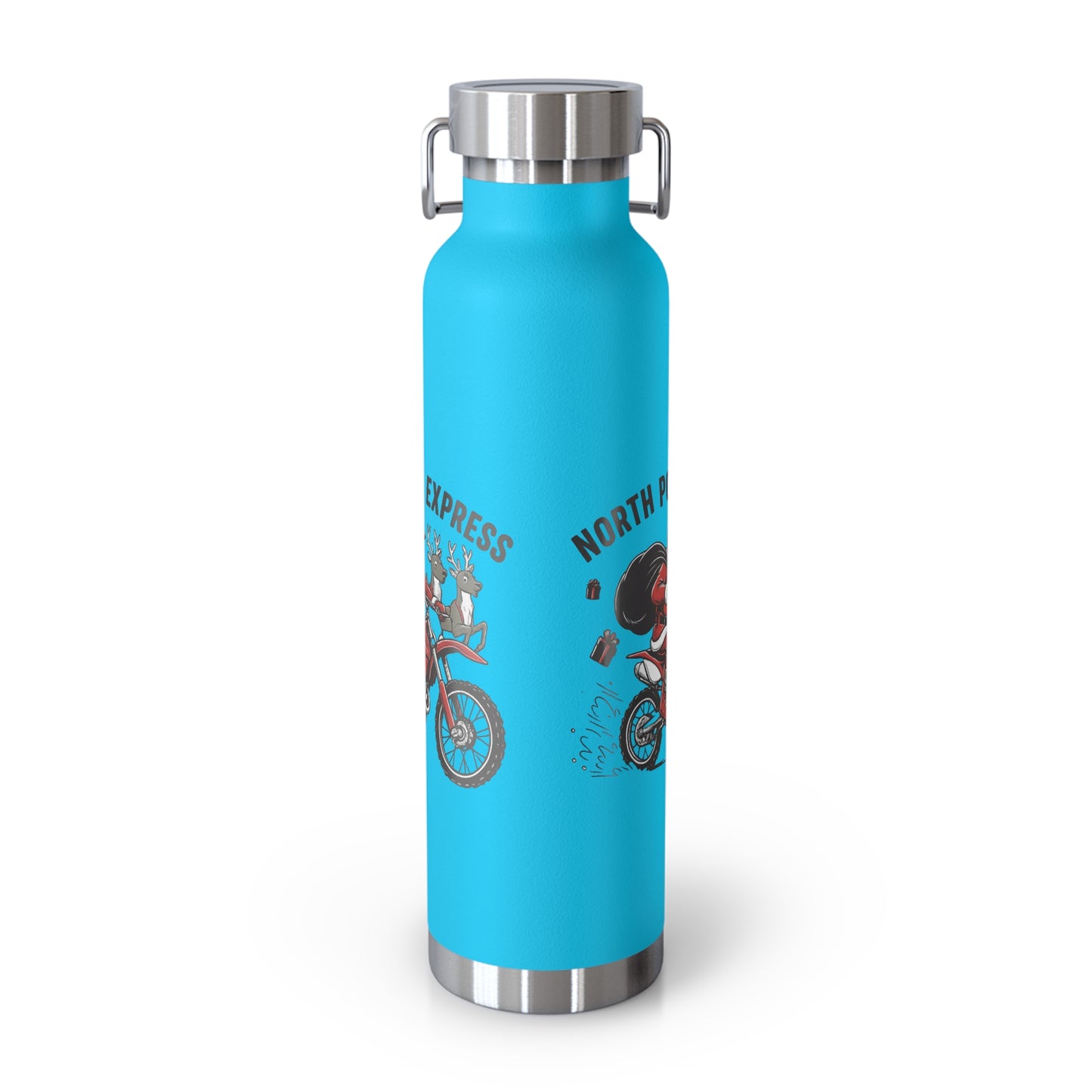 North Pole Express Motocross Christmas Insulated Flask