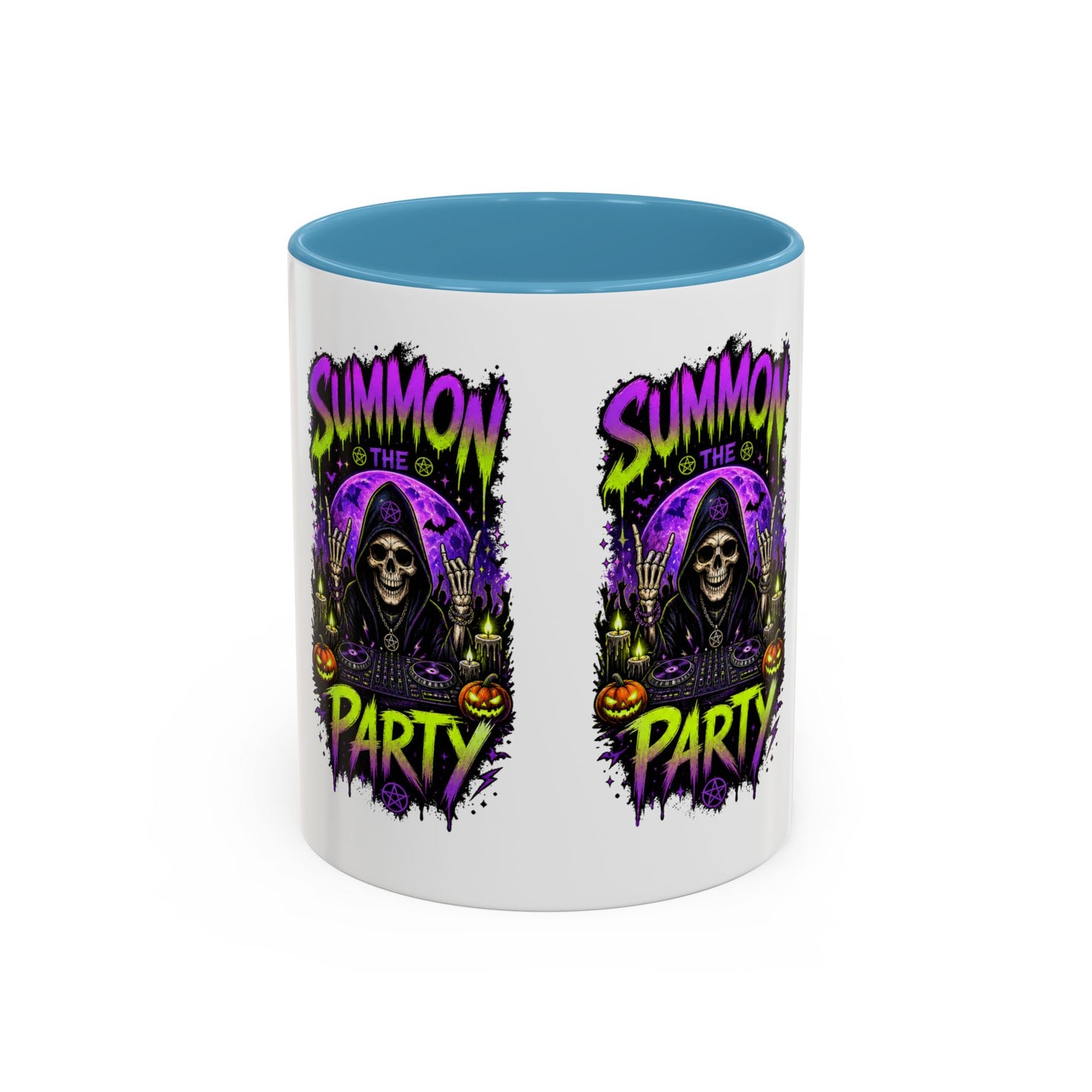 Summon the Party Halloween Accent Mug – Skeleton DJ Mug
