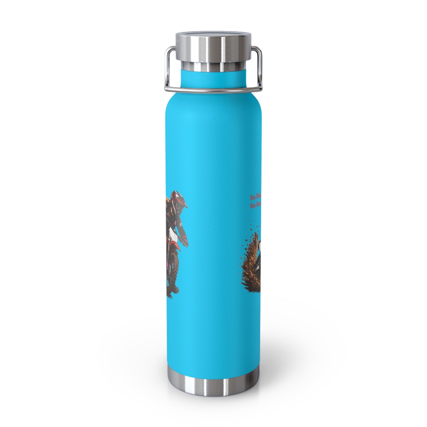 She Rides She Rules Motocross Insulated Flask