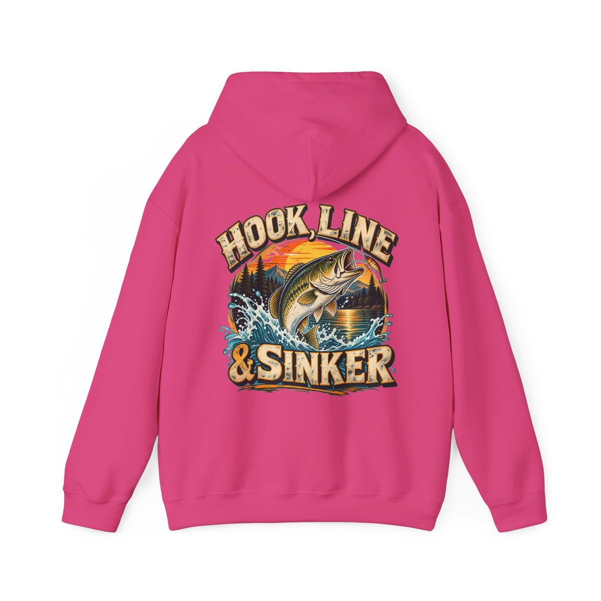 Hook, Line & Sinker Back Print Hoodie – Vintage Fishing Hoodie