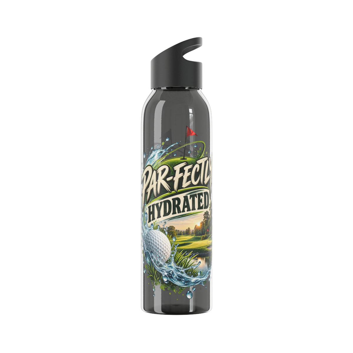 Bouteille d'eau de golf parfaitement hydratée Motif scène de golf dans une gamme de couleurs