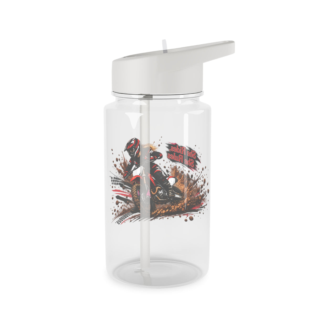 She Rides She Rules Straw Water Bottle – Girls Motocross Bottle