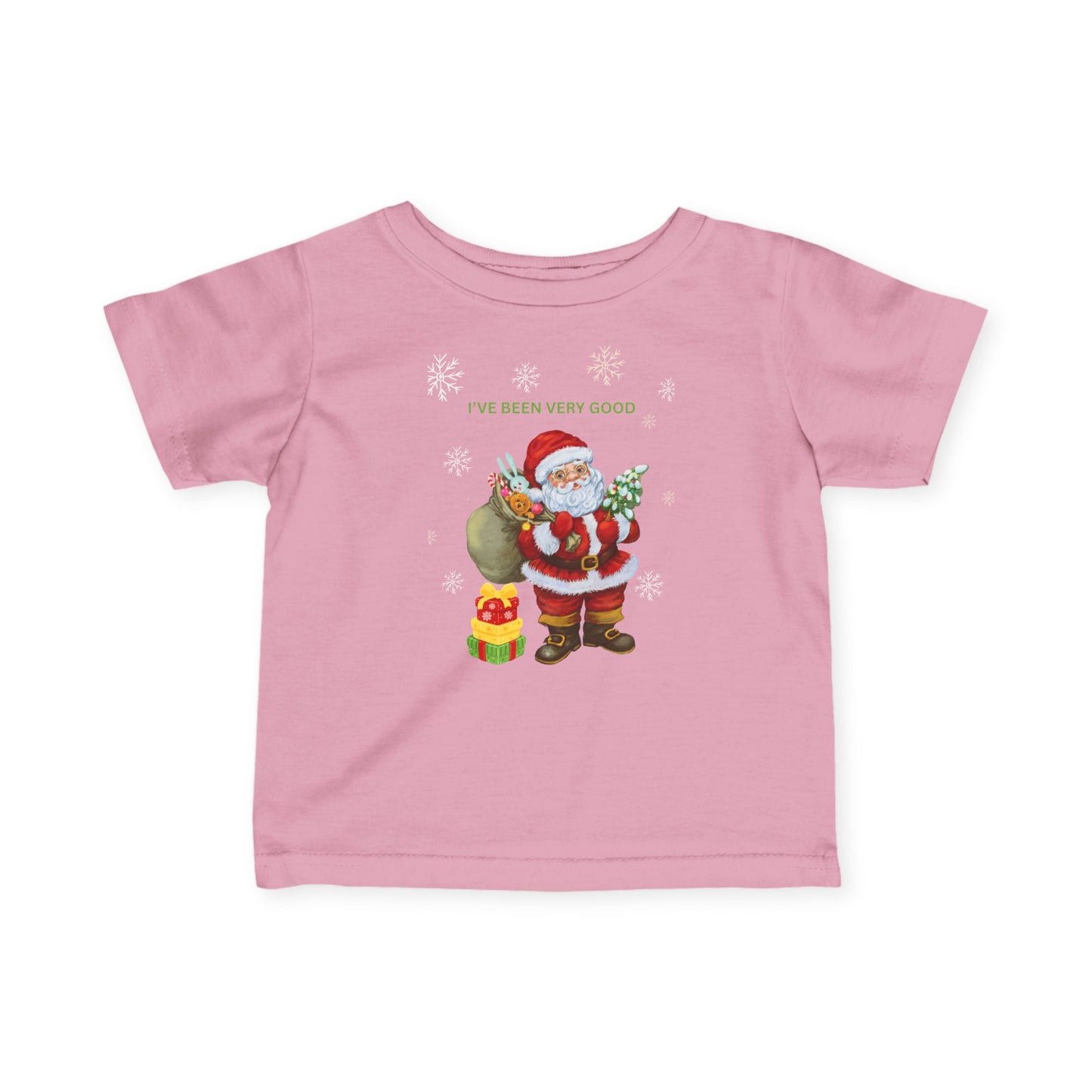 Weihnachtsmann 'Ich war sehr brav' Baby T-Shirt, Weihnachts-Baby-Shirt, Lustige Feiertagskleidung, Süßes Saison-Outfit, Erstes Weihnachtsgeschenk