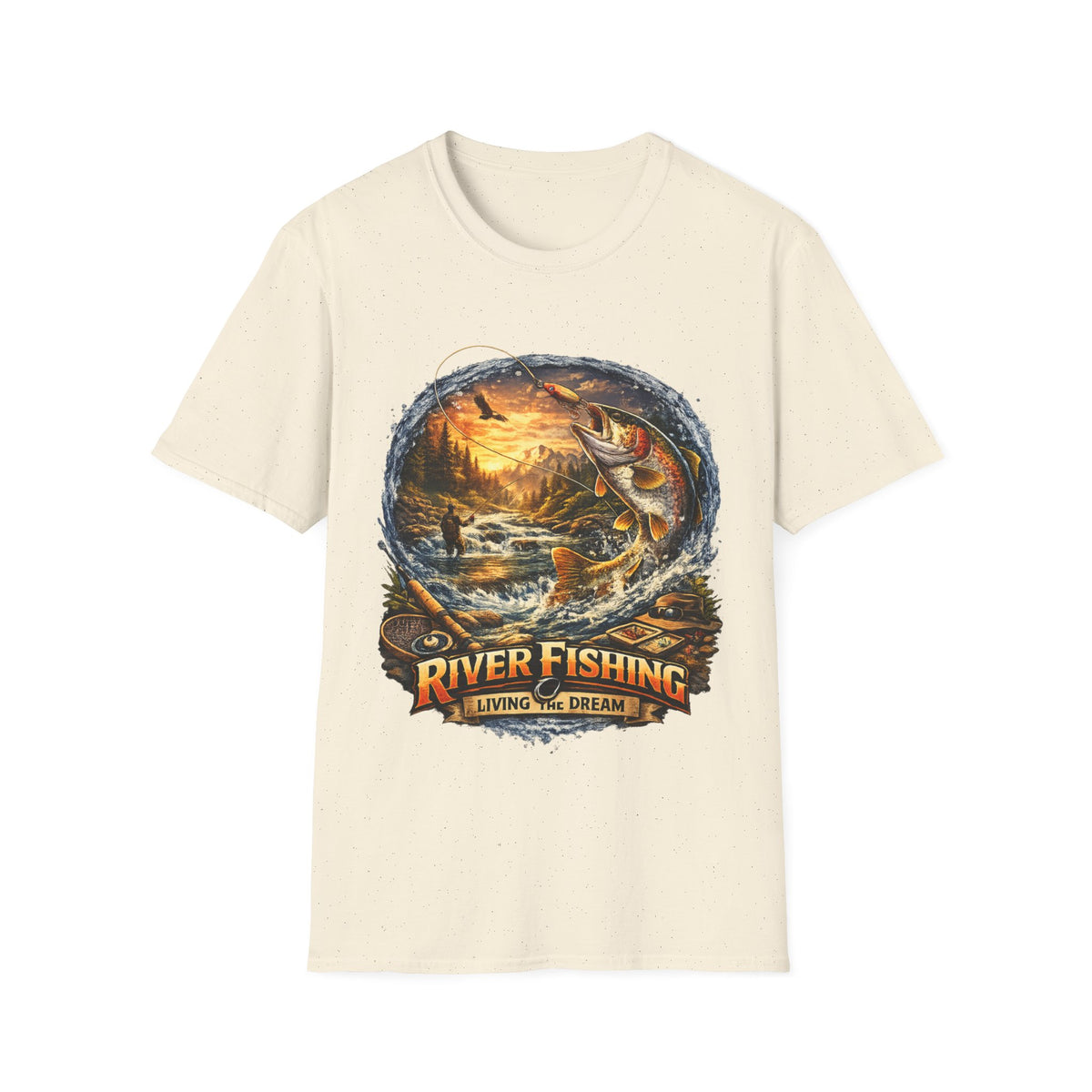 River Fishing Living the Dream T-Shirt – Angler Fishing Tee