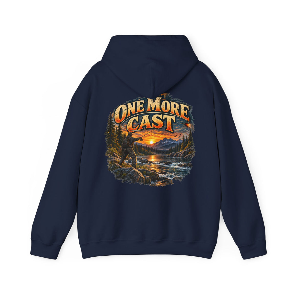 One More Cast Back Print Hoodie – Vintage Fishing Hoodie