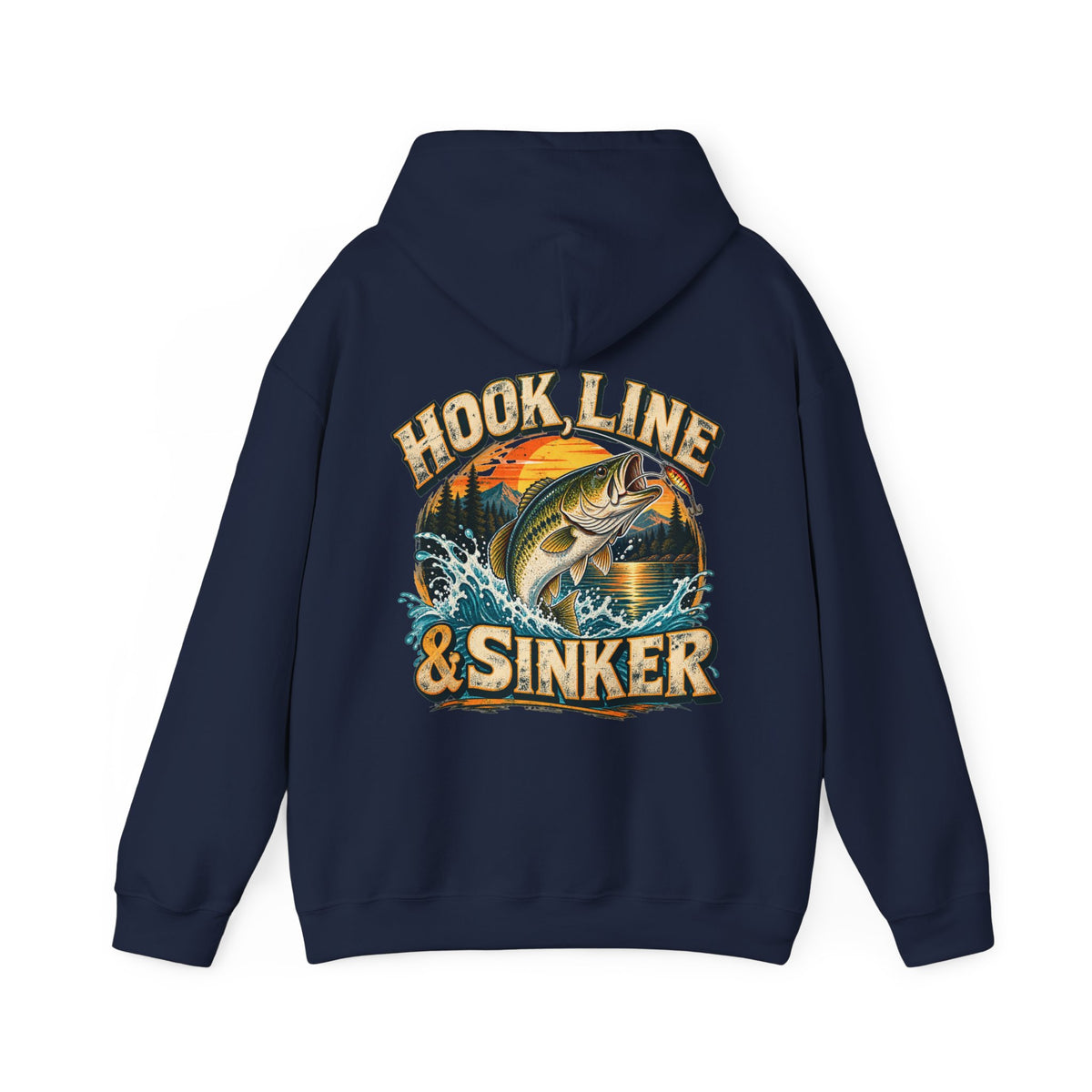 Hook, Line & Sinker Back Print Hoodie – Vintage Fishing Hoodie