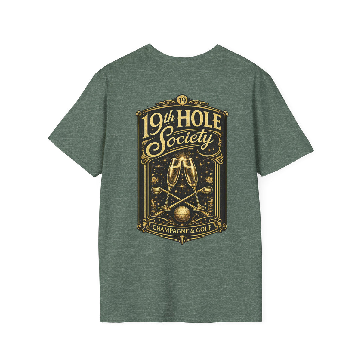 19th Hole Society Champagne and Golf T-Shirt