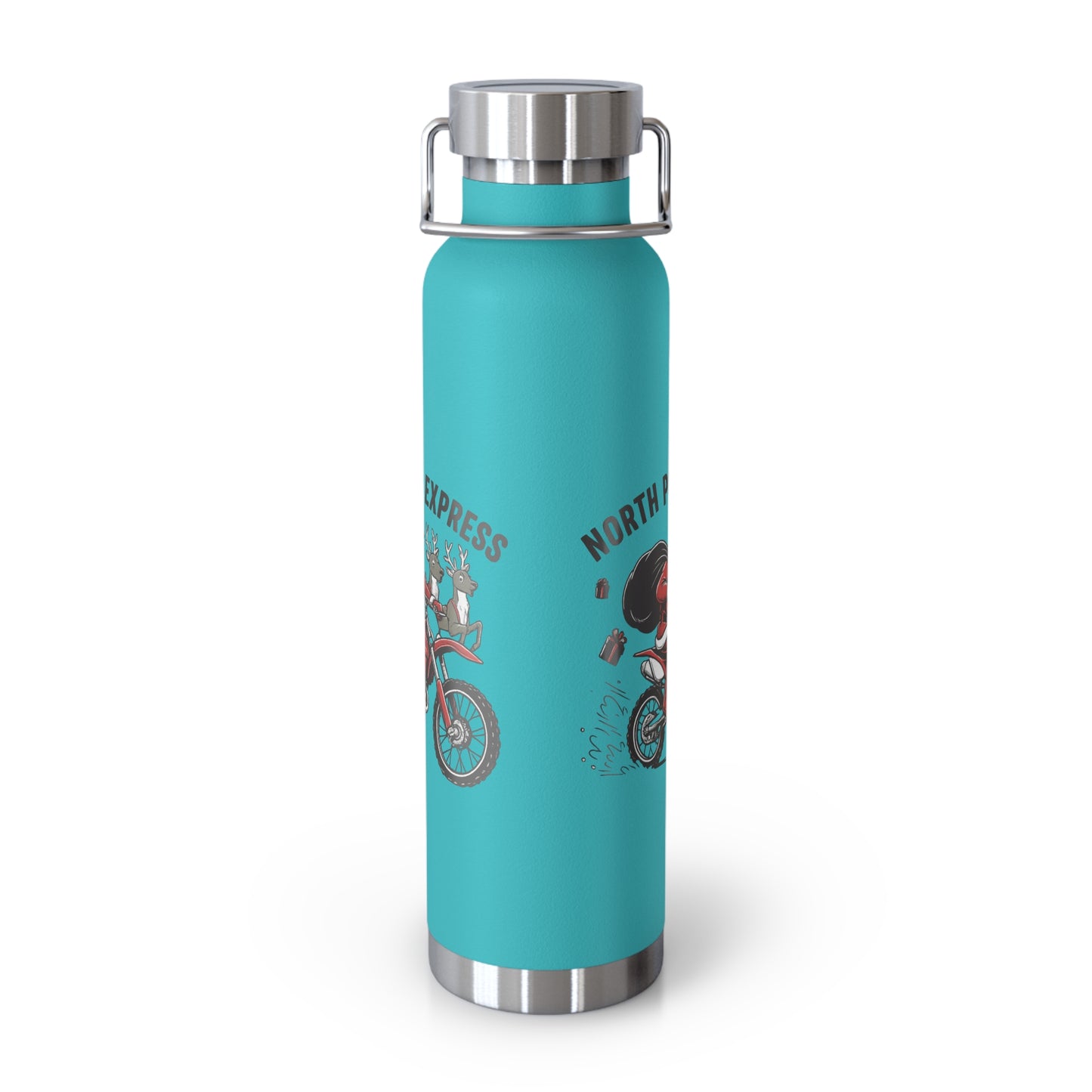 North Pole Express Motocross Christmas Insulated Flask