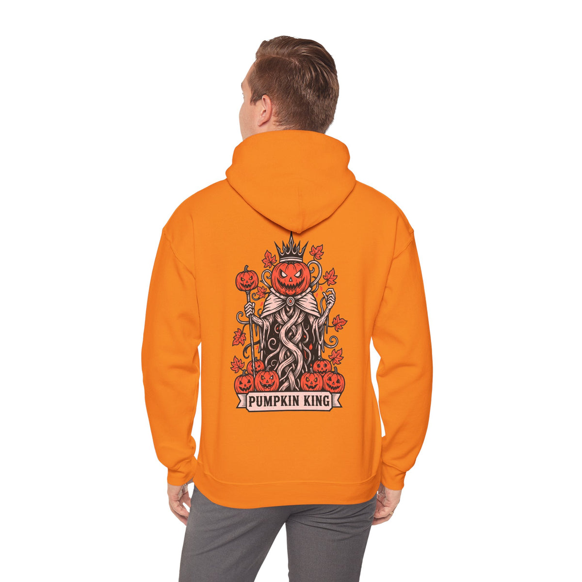 Pumpkin King Halloween Unisex Hoodie – Gothic Pumpkin Back Print