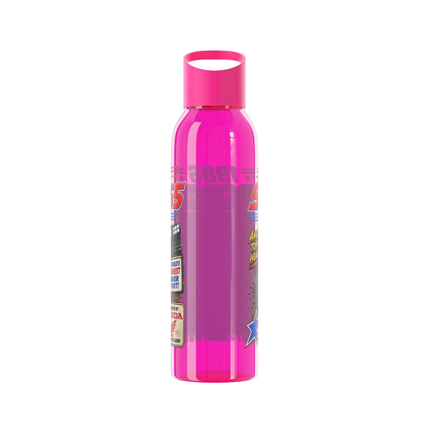 Supercross 1986 Moto Racing Water Bottle  Retro Motocross Champion Design