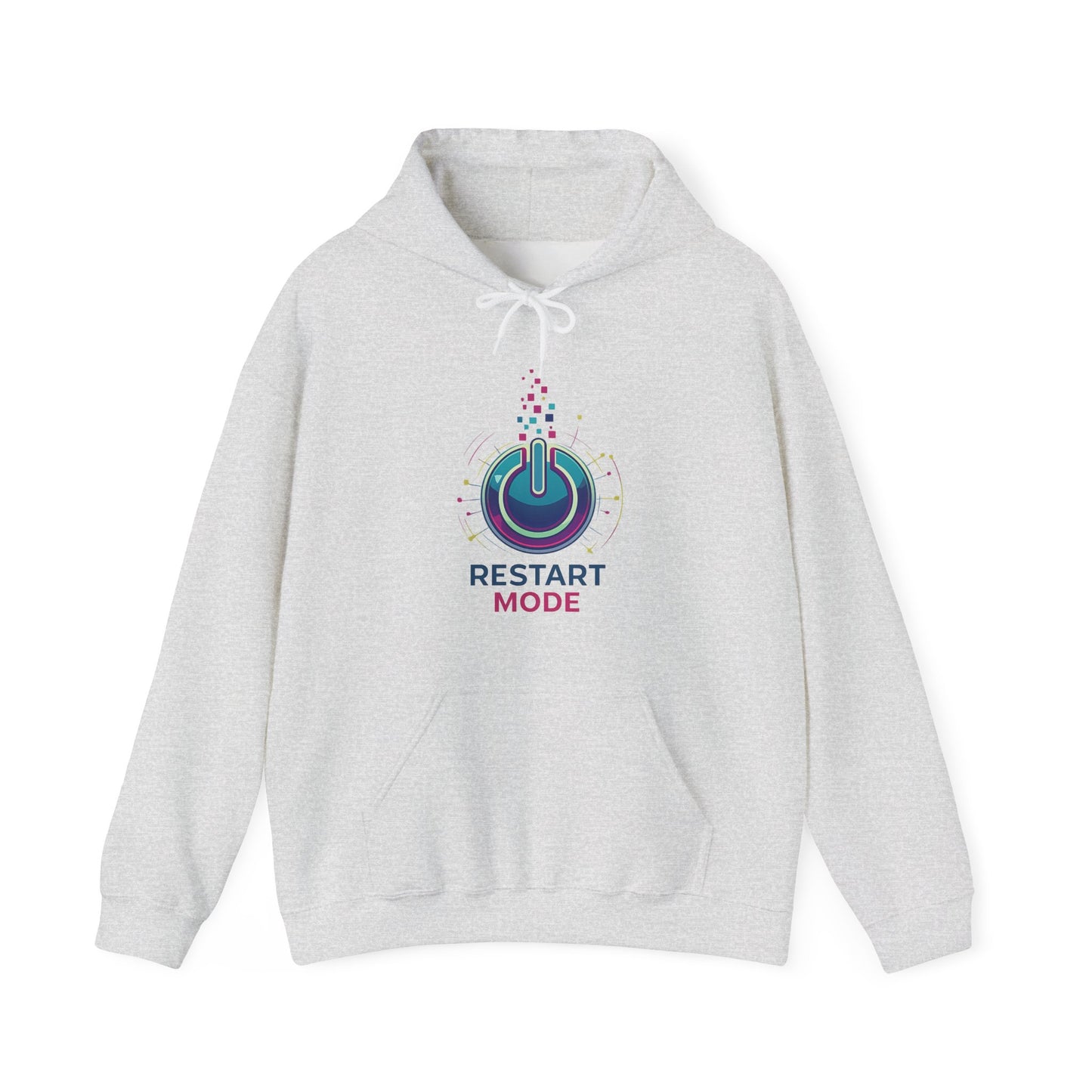 Restart Mode Hoodie | Unisex Graphic Hoodie | Positive Lifestyle Hoodie | Tech Inspired Sweatshirt | Everyday Comfort