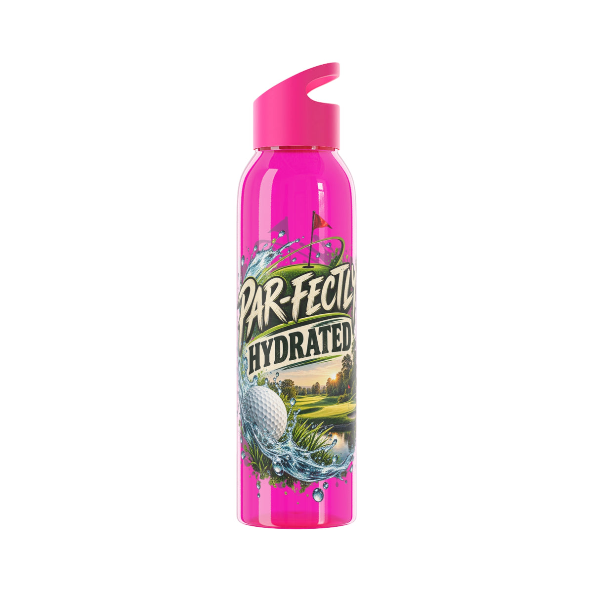 Bouteille d'eau de golf parfaitement hydratée Motif scène de golf dans une gamme de couleurs