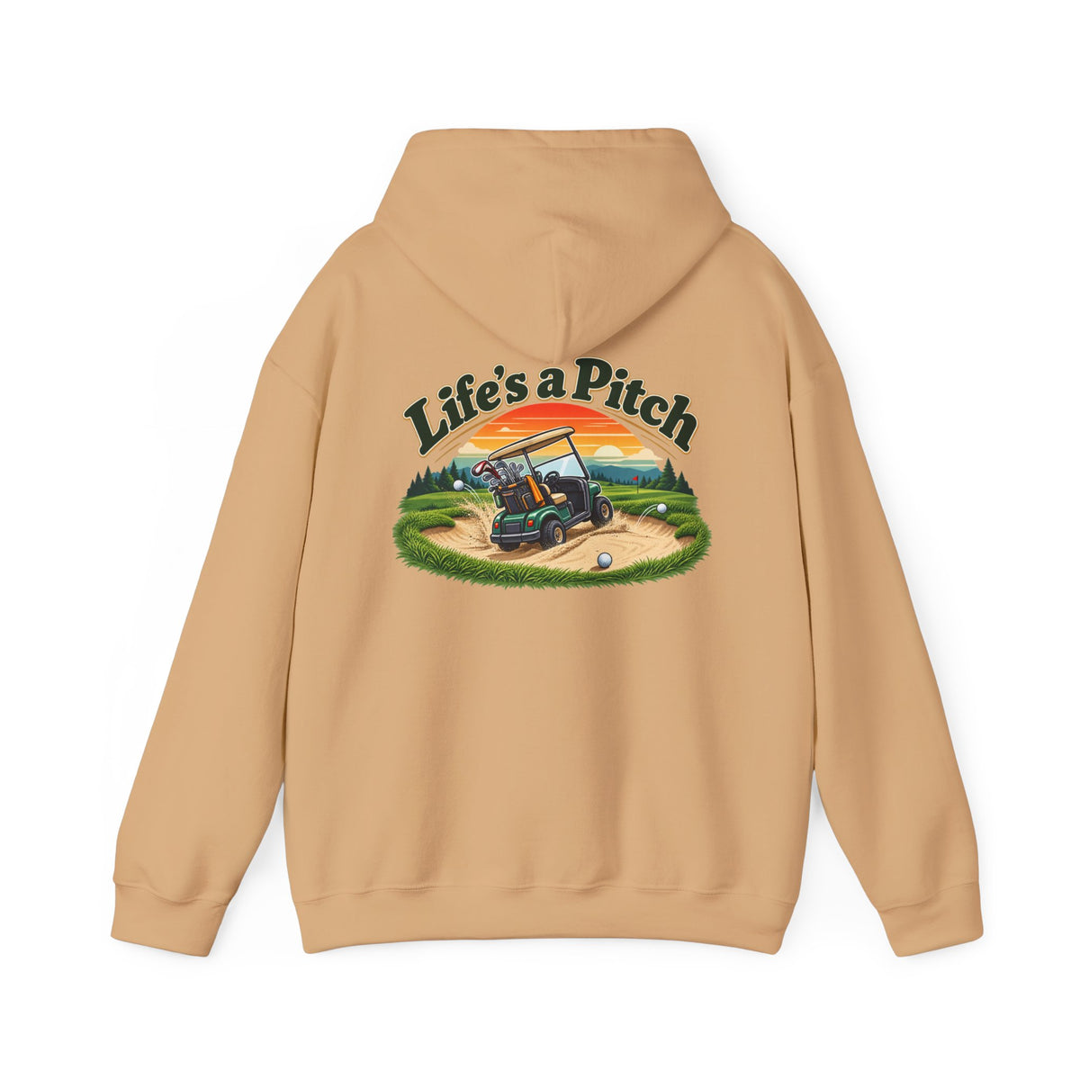 Life’s a Pitch Golf Hoodie – Golfer Back Print Hoodie