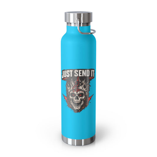 Just Send It Flask   22oz Copper-Insulated Skull & Flames Water Bottle